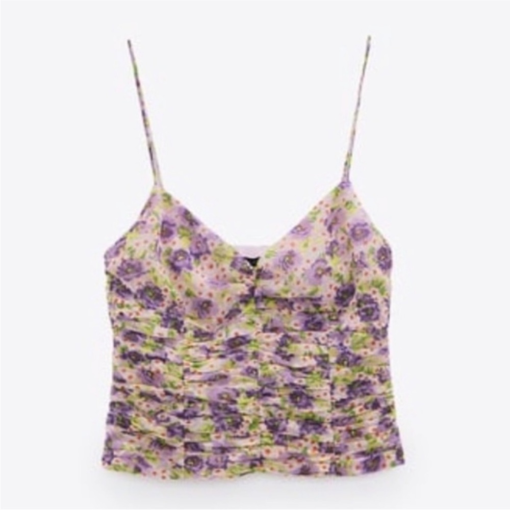 Womens Zara rutched tank shirt